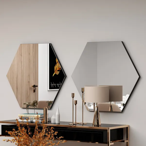 Kalune Design Dekorativní nástěnné zrcadlo Zeo 60x70 cm černé