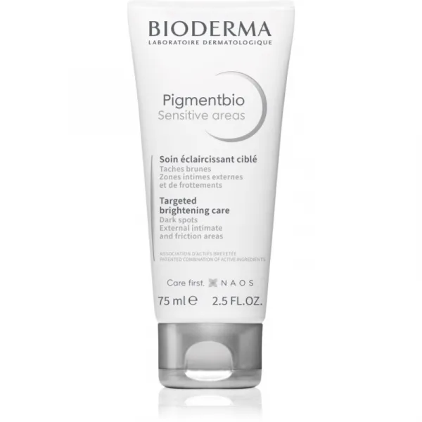 Bioderma Pigmentbio Sensitive Areas rozjasňujúci telový krém proti tmavým škvrnám 75 ml