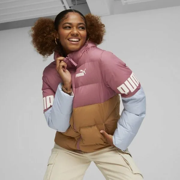 Puma PUMA POWER HOODED DOWN Dámska bunda, hnedá, veľkosť