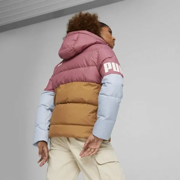 Puma PUMA POWER HOODED DOWN Dámska bunda, hnedá, veľkosť