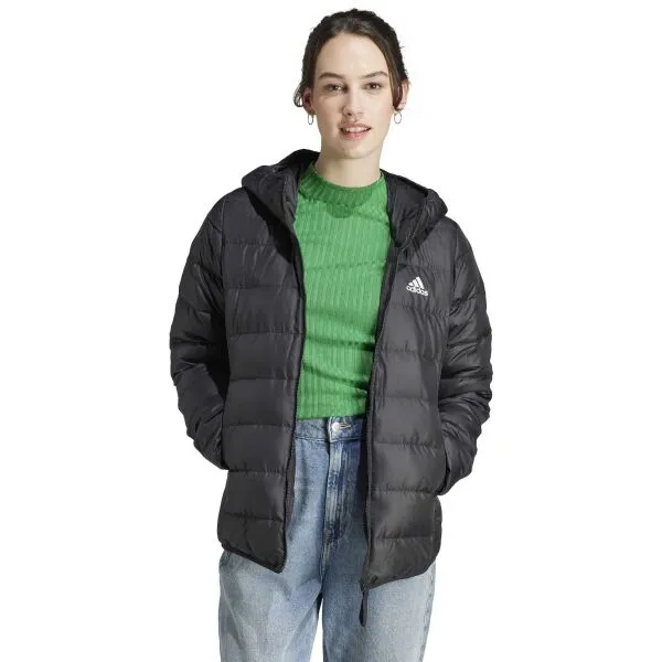 adidas ESSENTIALS  MIDWEIGHT DOWN HOODED Dámska bunda, čierna, veľkosť