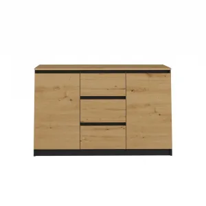 TP Living Komoda TWO DEE 120 cm antracitová/dub artisan