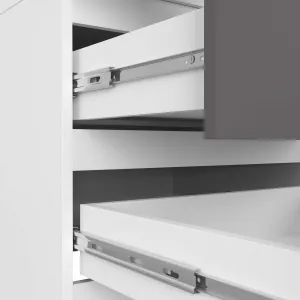 Ak furniture Šatníková skriňa STAR 60 cm bielo-grafitová