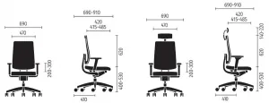 SEDUS kancelárska stolička BLACK DOT air bd-125