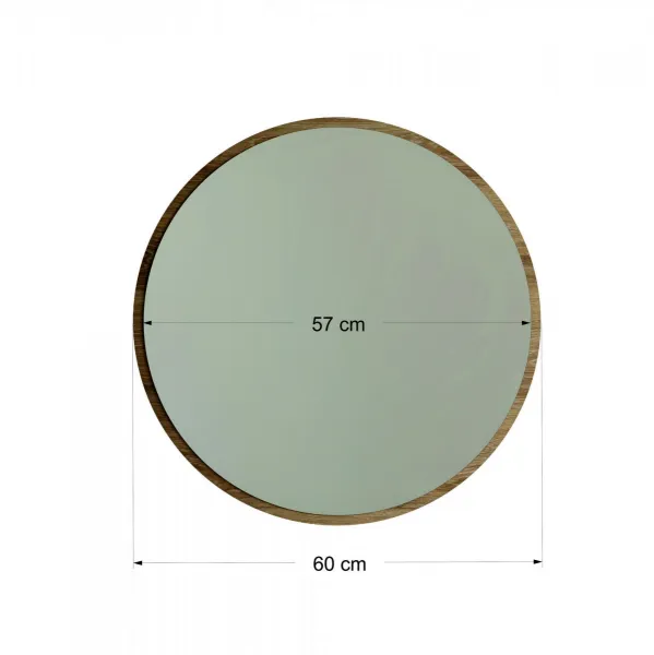 Hanah Home Kulaté nástěnné zrcadlo Ayna 60 cm ořech