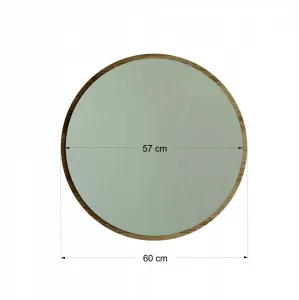 Hanah Home Kulaté nástěnné zrcadlo Ayna 60 cm ořech