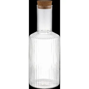 4Home Sklenená karafa s korkovou zátkou Serve, 1 l
