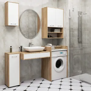 Ak furniture Koupelnová skříňka nad pračku FIN II dub sonoma/bílá