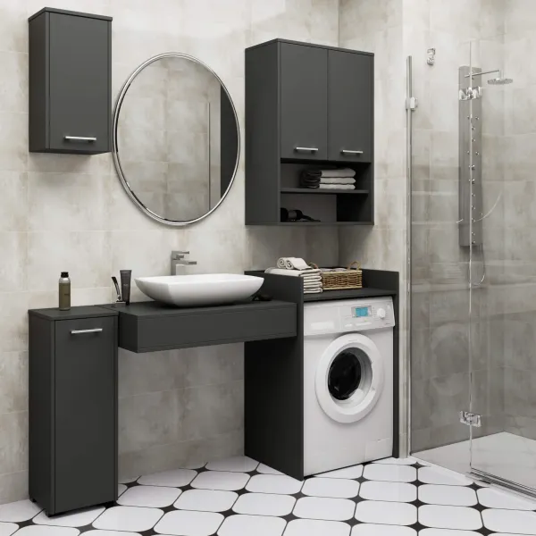 Ak furniture Koupelnová skříňka nad pračku FIN II grafitově šedá