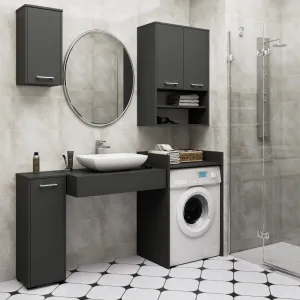 Ak furniture Koupelnová skříňka nad pračku FIN II grafitově šedá