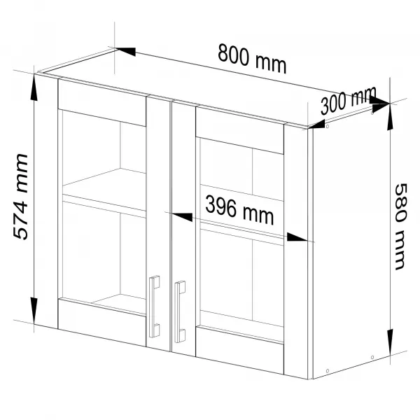 Ak furniture Kuchynská závesná skrinka ARTUS LIMA W80 H580 biela/dub sonoma