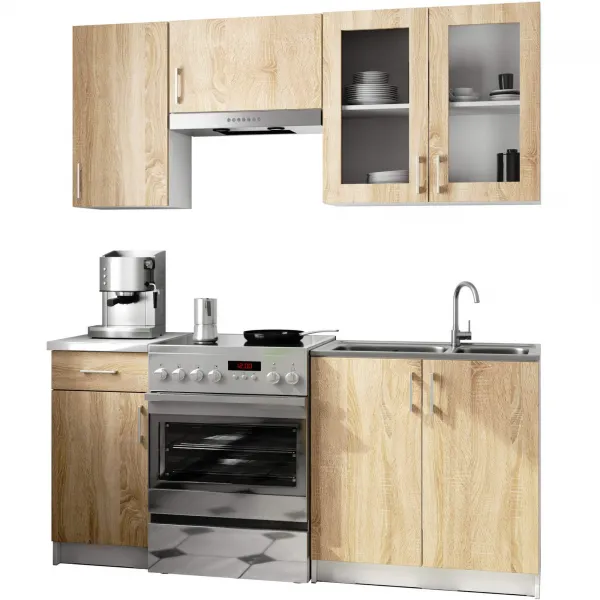 Ak furniture Kuchyňská závěsná skříňka ARTUS LIMA W80 H720 bílá/dub sonoma