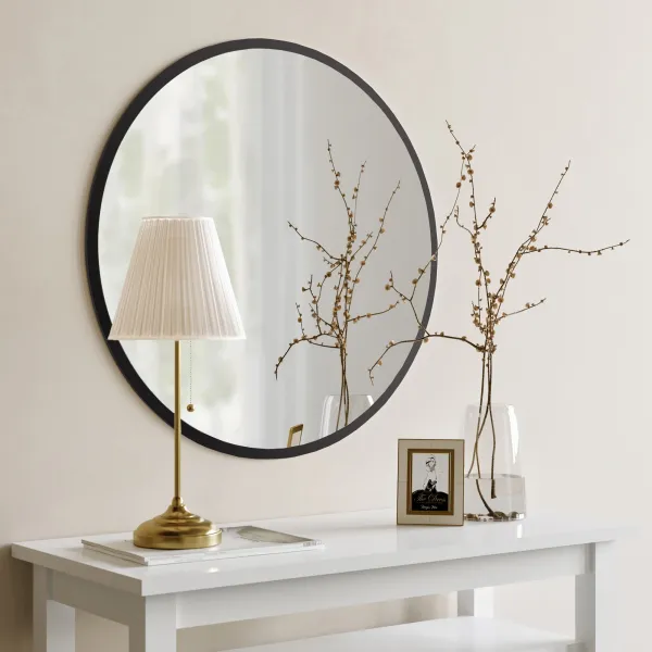 Kalune Design Okrúhle nástenné zrkadlo Ayna 60 cm čierne