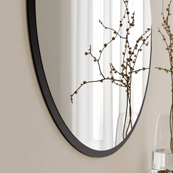 Kalune Design Okrúhle nástenné zrkadlo Ayna 60 cm čierne