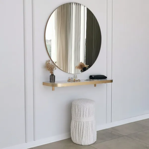 Kalune Design Okrúhle nástenné zrkadlo Zlaté 90 cm zlaté