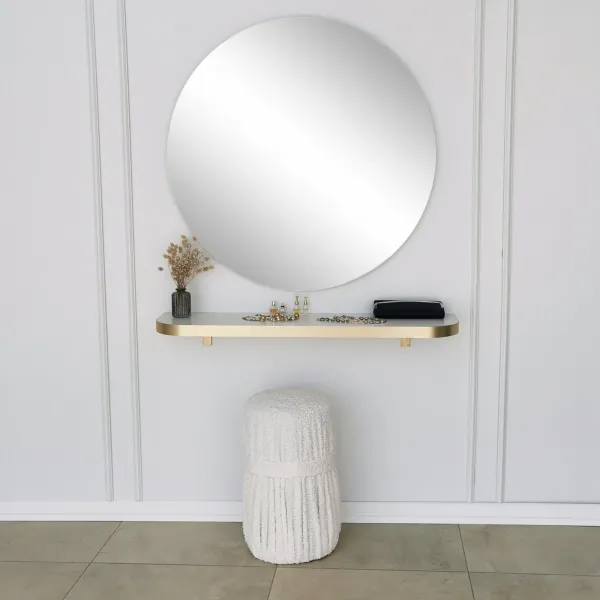 Kalune Design Okrúhle nástenné zrkadlo Zlaté 90 cm zlaté