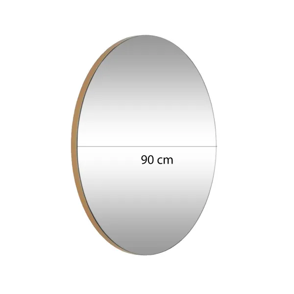 Kalune Design Okrúhle nástenné zrkadlo Zlaté 90 cm zlaté