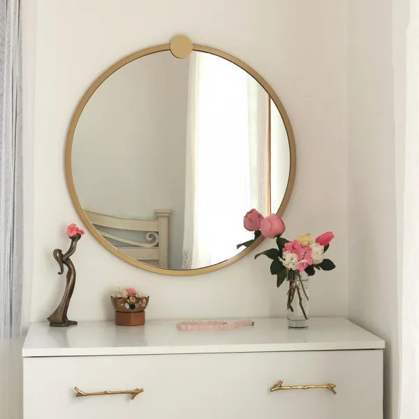 Kalune Design Okrúhle nástenné zrkadlo Lakar 60 cm zlaté