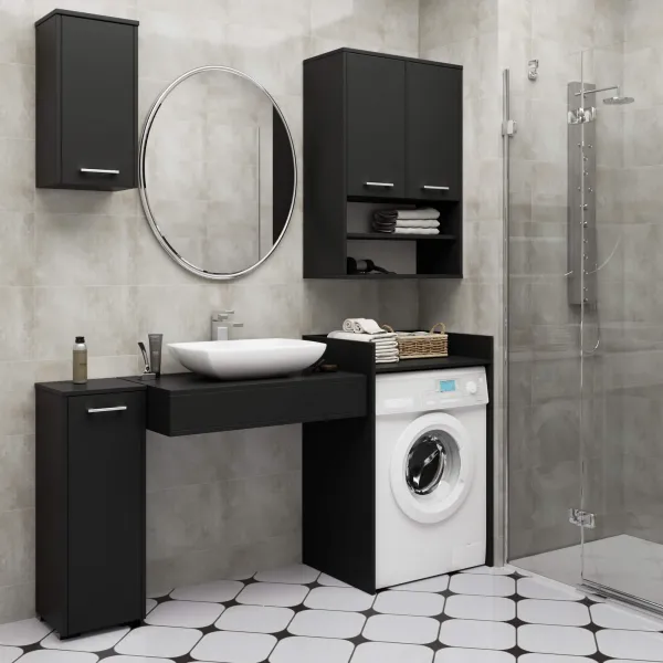 Ak furniture Koupelnová skříňka nad pračku FIN II černá