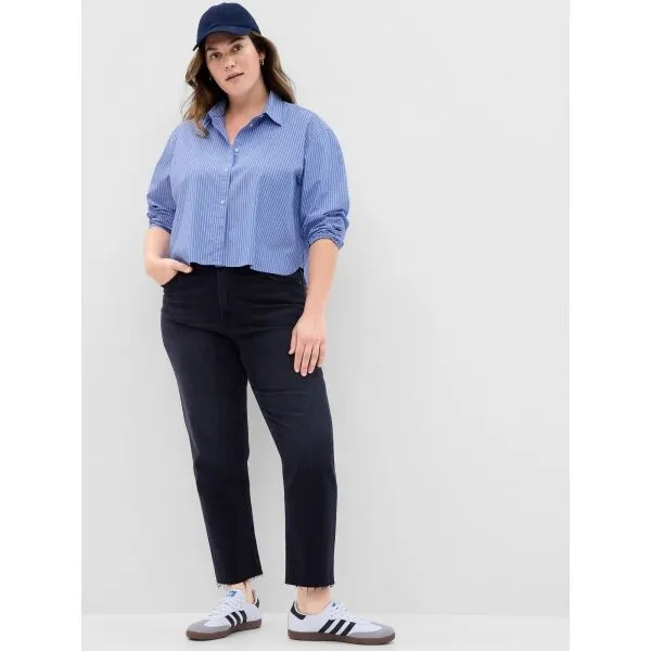 GAP LS CROPPED POPLIN Dámska košeľa, svetlomodrá, veľkosť