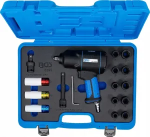 BGS Technics Sada pneumatického rázového uťahováku 1200 Nm 1/2" a nadstavcov - 16 dielna