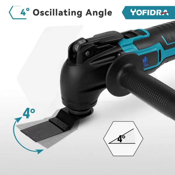 OneVan / Yofidra Yofidra 4° bez uhlíková multi píla, vibračná píla, Bezuhlíkový oscilačný multifunkčný stroj, vhodný pre batériu MAKITA 18V