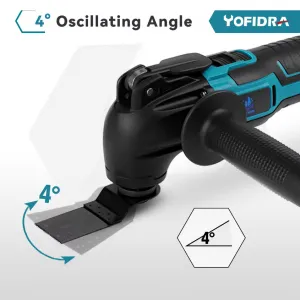 OneVan / Yofidra Yofidra 4° bez uhlíková multi píla, vibračná píla, Bezuhlíkový oscilačný multifunkčný stroj, vhodný pre batériu MAKITA 18V