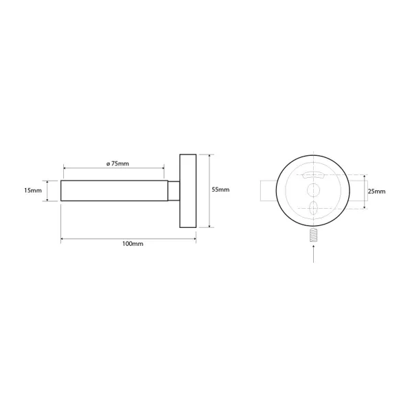 SAPHO - X-ROUND držák fénu, chrom XR001
