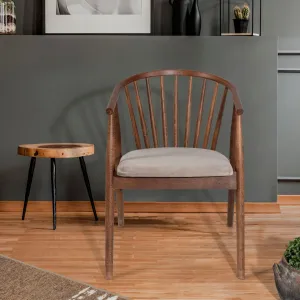 Kalune Design Jídelní židle Alberto z masivu ořech/béžová