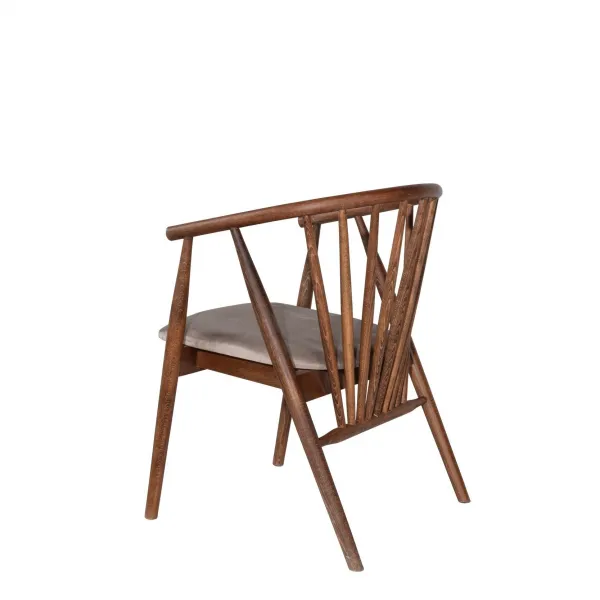 Kalune Design Jídelní židle Alberto z masivu ořech/béžová