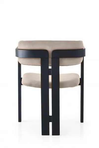 Kalune Design Jedálenská stolička CO Zamat z masívu béžová/čierna