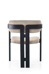 Kalune Design Jedálenská stolička CO Zamat z masívu béžová/čierna