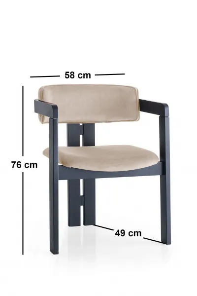 Kalune Design Jedálenská stolička CO Zamat z masívu béžová/čierna