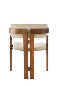 Kalune Design Jedálenská stolička CO Zamat z masívu béžová/orech