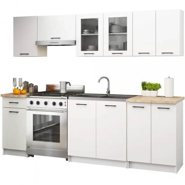 Ak furniture Závesná kuchynská skrinka OLIVIE W 80x58 cm matná biela