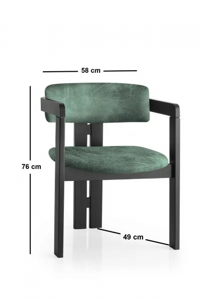Kalune Design Jedálenská stolička CO z masívu zelená/čierna