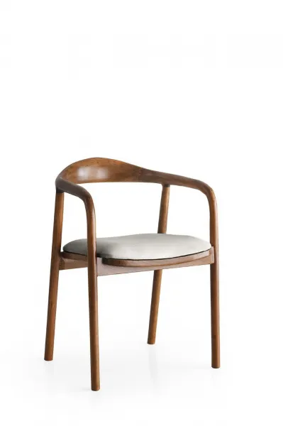 Kalune Design Jedálenská stolička PA z masívu prírodná hnedá/svetlosivá
