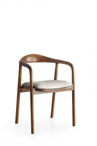 Kalune Design Jedálenská stolička PA z masívu prírodná hnedá/svetlosivá