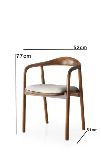 Kalune Design Jedálenská stolička PA z masívu prírodná hnedá/svetlosivá