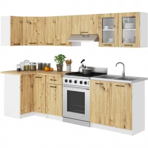 Ak furniture Závesná kuchynská skrinka OLIVIE W 80x58 cm matná biela/dub remeselný