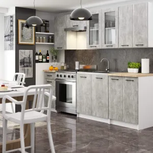 Ak furniture Závěsná kuchyňská skříňka OLIVIE W 80x72 cm matná bílá/beton