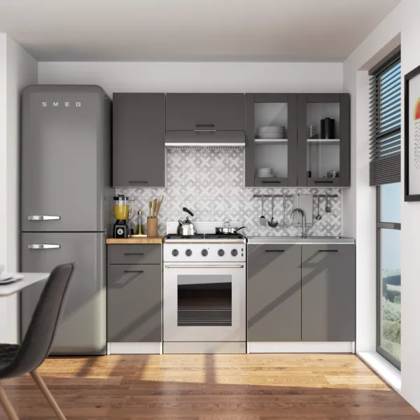 Ak furniture Závesná kuchynská skrinka OLIVIE W 80x72 cm matná biela/matná grafitovo šedá