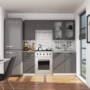Ak furniture Závesná kuchynská skrinka OLIVIE W 80x72 cm matná biela/matná grafitovo šedá
