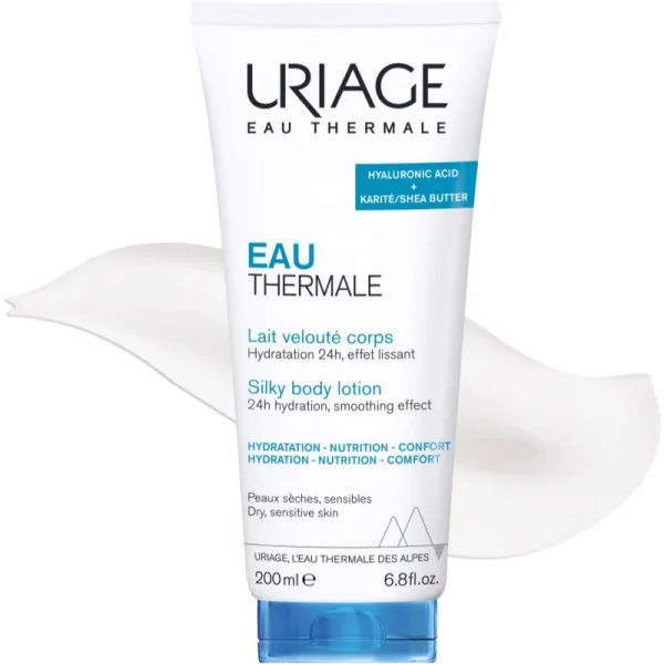 Uriage Eau Thermale Silky Body Lotion hodvábne telové mlieko pre suchú a citlivú pokožku 200 ml