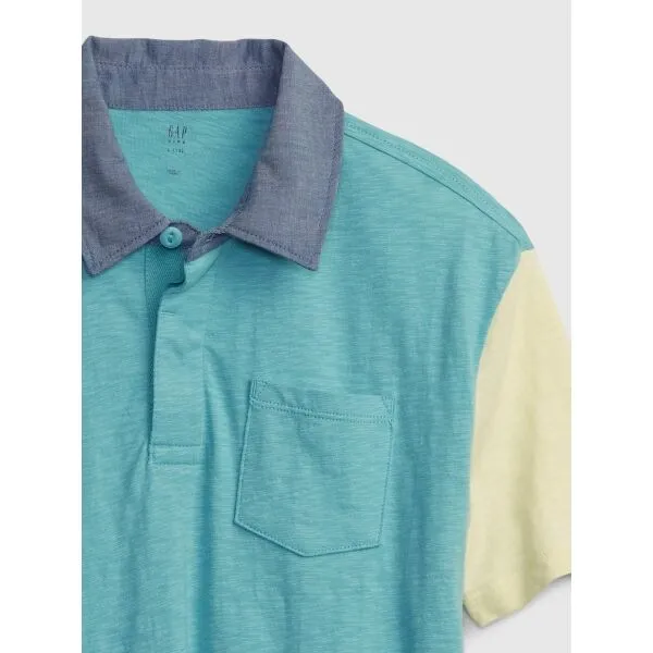 GAP CHAMBRAY POLO Chlapčenské tričko, tyrkysová, veľkosť