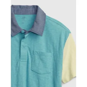 GAP CHAMBRAY POLO Chlapčenské tričko, tyrkysová, veľkosť