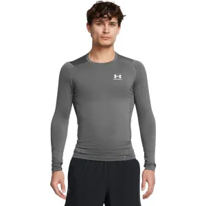 Under Armour HG ARMOUR COMP LS Pánske tričko, sivá, veľkosť