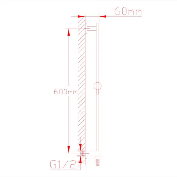 NANCY posuvný držiak sprchy, vývod vody, 600 mm, chróm 1202-04