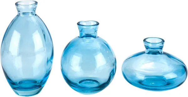 Weltbild Skleněné vázy Blue, sada 3 ks