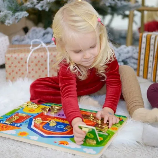 TOOKY TOY Aktivity Board so zámkami Farma